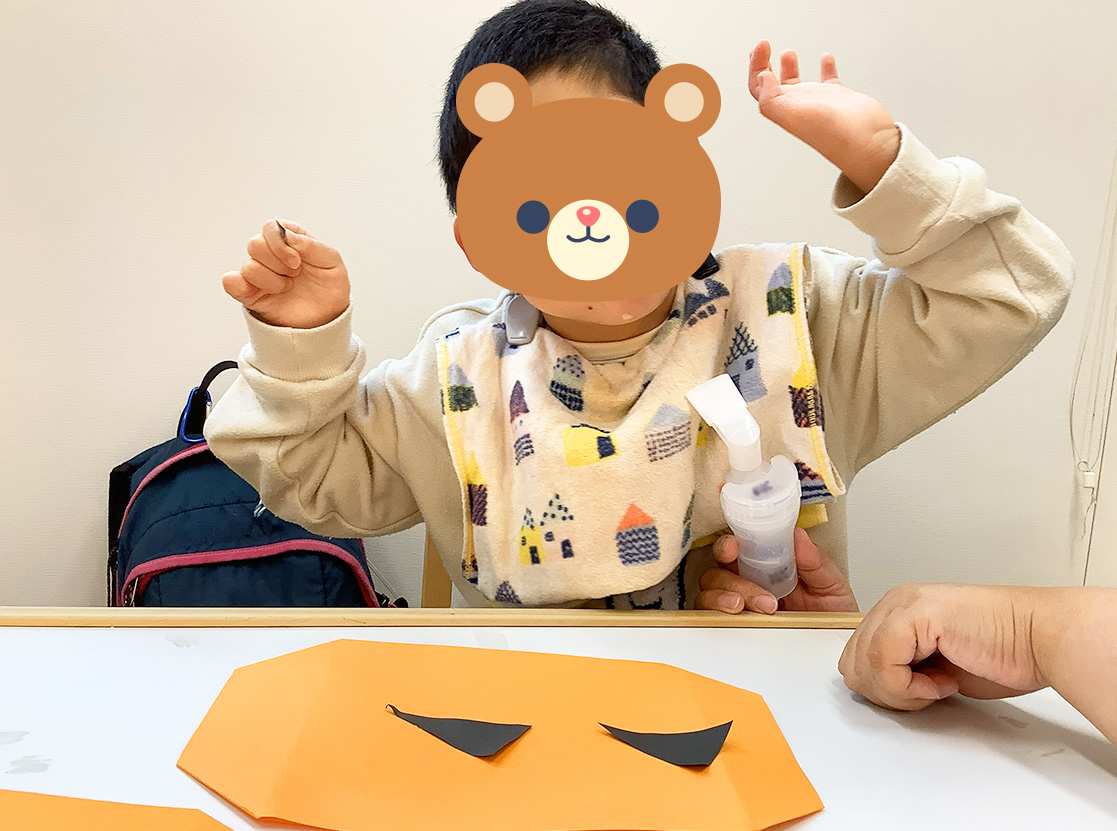 カボチャバック制作の様子